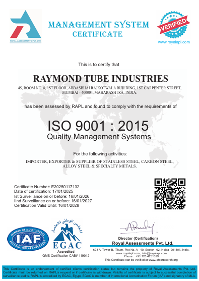 ISO 9001 Certificate